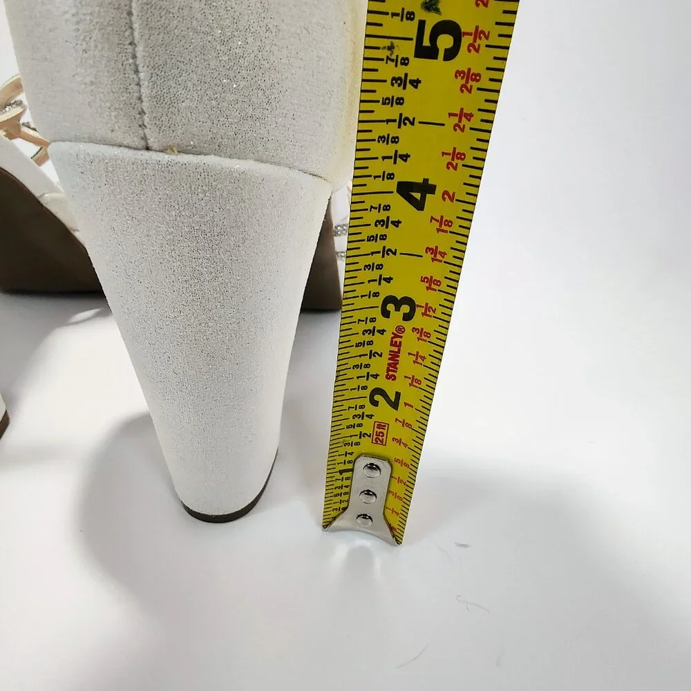Sugar Women's Size 10M Petal‎ White Shimmer Block Heels NWOT